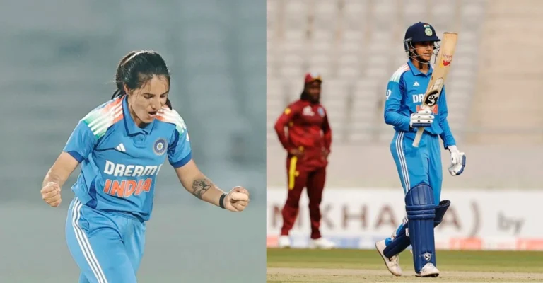 Renuka Singh Thakur’s fifer and Smriti Mandhana’s 91 take India home in the ODI series opener against West Indies